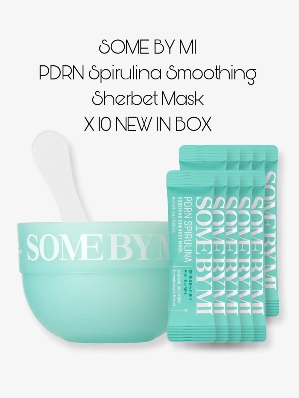 SOME BY MI PDRN Spirulina Soothing Sherbet Mask 10 Pack NEW IN BOX K-Beauty